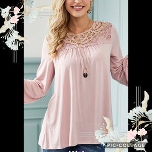 Dusty Rose Lace Tunic NWT
